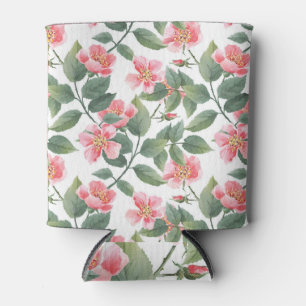 Enfriador De Latas Rosas silvestres acuarela Floral Seamless