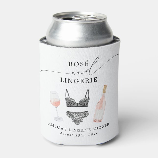 Enfriador De Latas Rosé y Lingerie Bridal Shower (Lata Anverso)