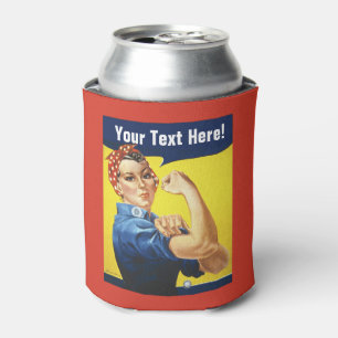 Enfriador De Latas Rosie the Riveter agrega texto