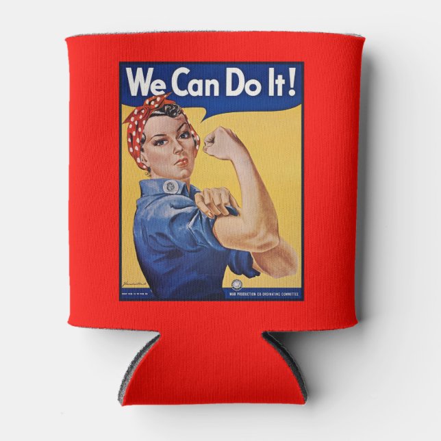 Enfriador De Latas Rosie the Riveter: El empoderamiento femenino fuer (Anverso)