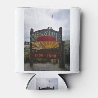 Enfriador De Latas Rótulo costero Oregon Lewis y Clark en playa de pr