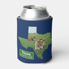 Enfriador De Latas Rótulo de Línea Estatal de Acero de Texas