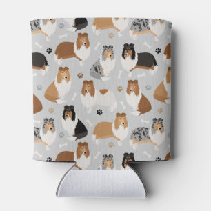 Enfriador De Latas Rough Collie Paws and Bones Refrigerador de bebida