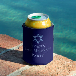 Enfriador De Latas Royal Blue Bar Mitzvah Star of David Fiesta