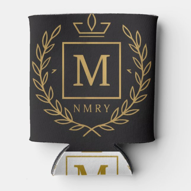 Enfriador De Latas "Royal NMKY Emblem – Monogram M Crest Design" (Anverso)