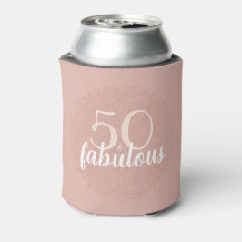 Enfriador De Latas Rubor Pink Fabulous Floral Mandala 50 cumpleaños
