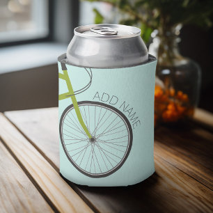 Enfriador De Latas Rueda de bicicleta Hipster con nombre personalizad