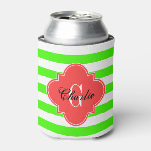 Enfriador De Latas rugby Stripe Coral Red