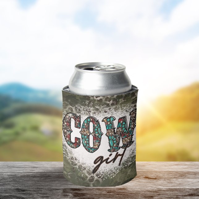 Enfriador De Latas Rustic Cowgirl Grunge green (Subido por el creador)