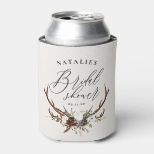 Enfriador De Latas Rústica acuarela floral ducha de matrimonio botáni