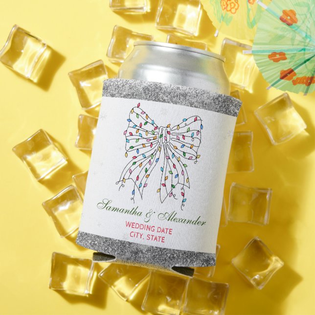 Enfriador De Latas Rústica Coquette Bow fiesta de matrimonio para Nav (Verano in situ)