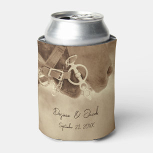 Enfriador De Latas Rústico Boda de Caballo Marrón Occidental