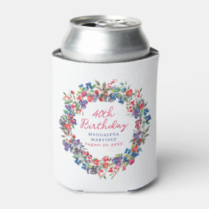 Enfriador De Latas Rústico Boho Berry Verano 40 Personalizado de cump