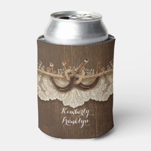 Enfriador De Latas Rústico país herradura Boda de Wood Brown