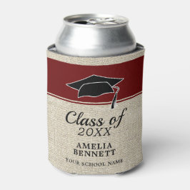 Enfriador De Latas Rústico Rojo Felicitaciones Graduación de Graduaci