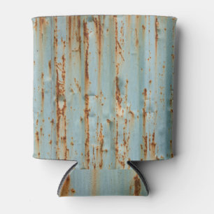 Enfriador De Latas Rusty Blue Pintado Textura Metalizado