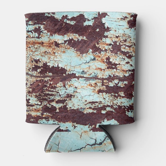 Enfriador De Latas Rusty Iron Blue Peeling Textura (Anverso)