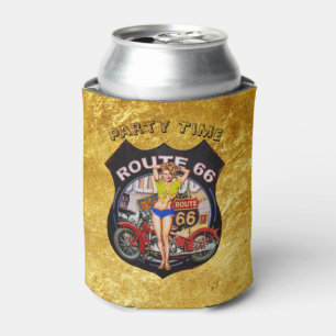 Enfriador De Latas Ruta 66 de Estados Unidos motocicleta y textura do