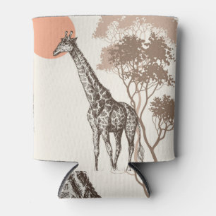 Enfriador De Latas Safari Sunset Giraffe Naturaleza