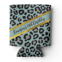 Sage Green Leopard Girly Cheetah Nombre personaliz