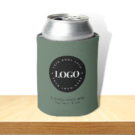 Enfriador De Latas Sage Green Personalizado Business Company Logo Tex