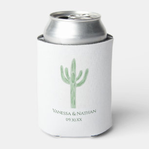 Enfriador De Latas Sage Green Saguaro Cactus Boda