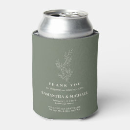 Enfriador De Latas Sage Ivory Flower Classic Boda