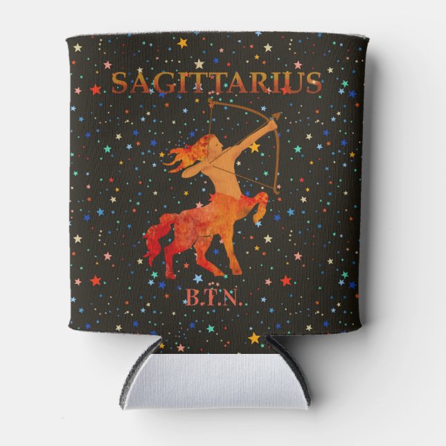 Enfriador De Latas Sagittarius zodiac moderno personalizado (Anverso)