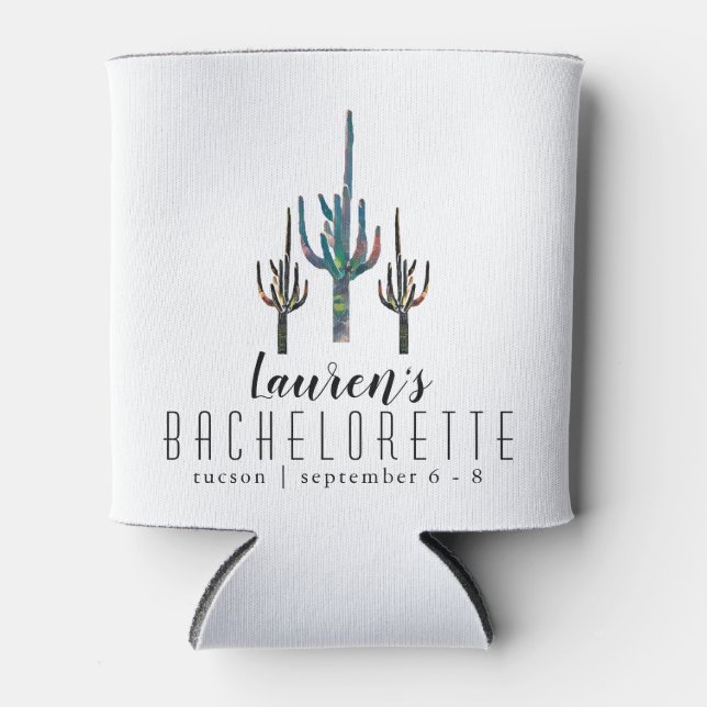 Enfriador De Latas Saguaro Cactus Bachelorette personalizada (Anverso)