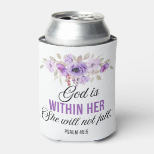 Enfriador De Latas Salmo 46:5 Dios está dentro de su flor de la Escri