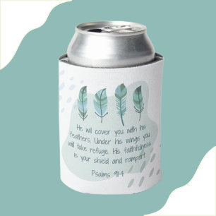 Enfriador De Latas Salmo 91:4 Verde azul