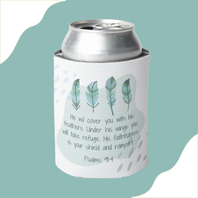 Enfriador De Latas Salmo 91:4 Verde azul (Subido por el creador)
