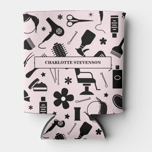 Enfriador De Latas Salón de pelo moderno Elegante Bebida Rubor rosa (Anverso)