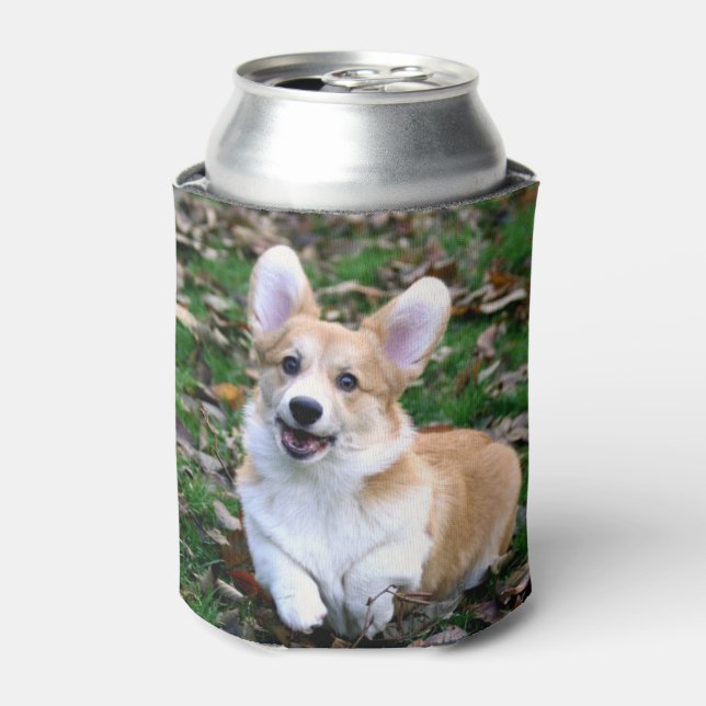 Enfriador De Latas Salto de Perro Corgi Cute (Lata Anverso)