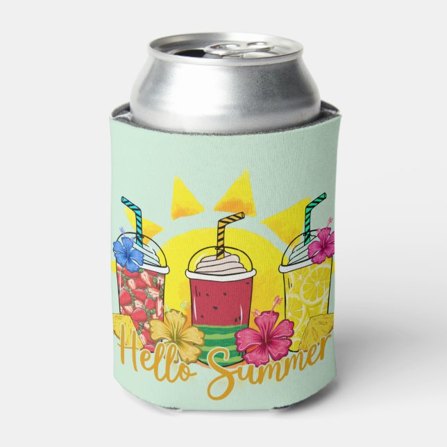 Enfriador De Latas Saludo | Fruta tropical refrescante Smoothie (Lata Anverso)