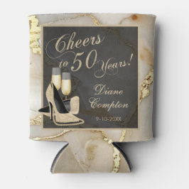 Enfriador De Latas Saludos a 50 años Champagne y Gold