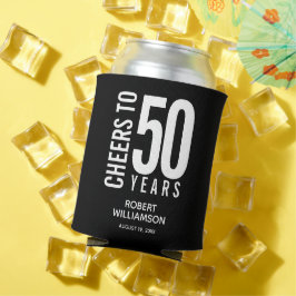 Enfriador De Latas Saludos a 50 años de cumpleaños negro