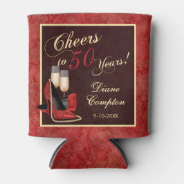 Enfriador De Latas Saludos a 50 años Red Gold Black