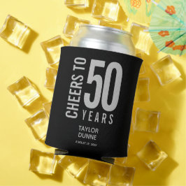 Enfriador De Latas Saludos a los 50 años del cumpleaños plateado