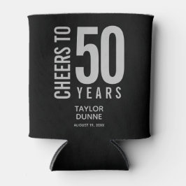 Enfriador De Latas Saludos a los 50 años del cumpleaños plateado