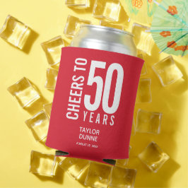 Enfriador De Latas Saludos a los 50 años del cumpleaños rojo