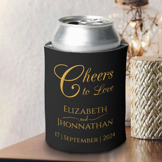 Enfriador De Latas Saludos a los Bodas mínimos de guiones en negro y  (Subido por el creador)