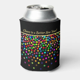 Enfriador De Latas Saludos a mejores años - puntos coloridos