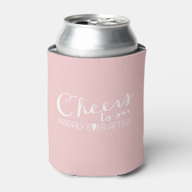 Enfriador De Latas Saludos a nuestra feliz historia después | BODA (Lata Anverso)