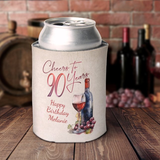 Enfriador De Latas Saludos a Wine 90 cumpleaños (Subido por el creador)