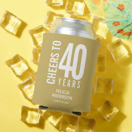 Enfriador De Latas Saludos al oro de los años de cumpleaños