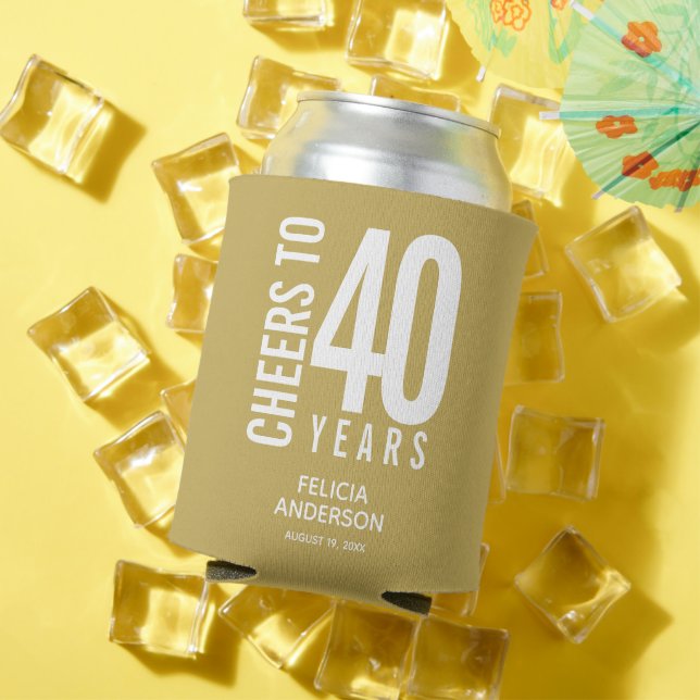 Enfriador De Latas Saludos al oro de los años de cumpleaños (Verano in situ)