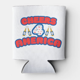 Enfriador De Latas Saludos para Estados Unidos en rojo, blanco y azul