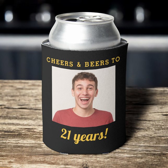 Enfriador De Latas Saludos y cervezas 21 Años de Cumpleaños Foto Keep (Subido por el creador)