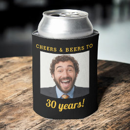Enfriador De Latas Saludos y cervezas 30 años cumpleaños foto Keepsak